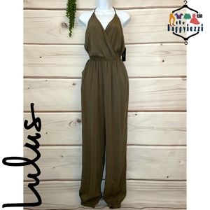 Lulu's Olive Green Jumpsuit L